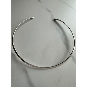 925 Sterling Silver Minimalist Open Torque Torc Collar Necklace Choker 15.64g